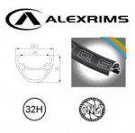 LLANTA ALEX RIMS SD-20 DISCO 700C/29 NEGRO ANODIZADO